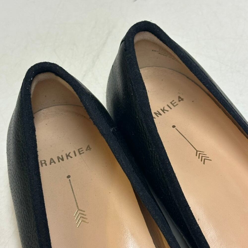 VERY GOOD Frankie4 Trinity Black Tumbled Leather Women's Dress Flat Ballet 10 - Picture 8 of 11